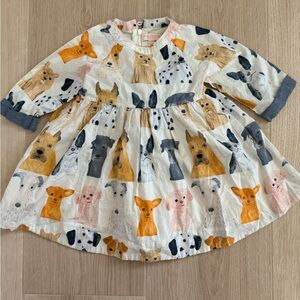 NWOT Pink Chicken Adorable Dog Print Dress